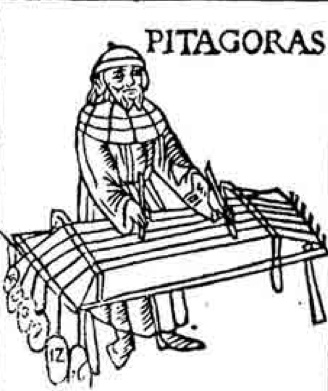 Image of a monochord played by a monk